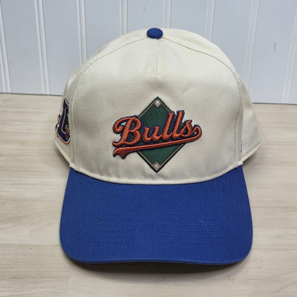 47 Brand Durham Bulls MiLB Snapback Hat Cream Blue Baseball Cap OSFA
